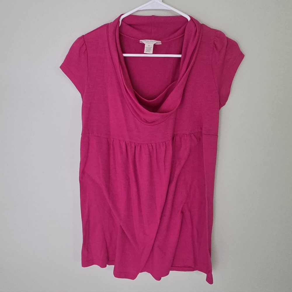 Three Seasons Maternity Pink Cowl Neck Tee